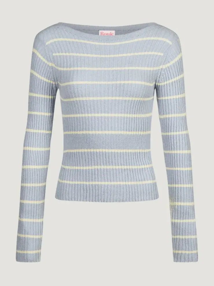Rouje Tops|Knits<ADELA sweater RAYE BLEUCIEL