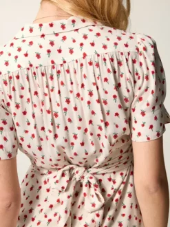 Rouje Dresses<ANAIS dress FLEURETTESAUVAGE ECRU