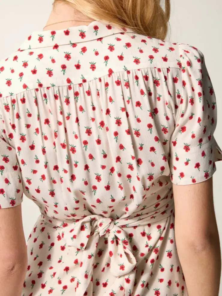 Rouje Dresses<ANAIS dress FLEURETTESAUVAGE ECRU