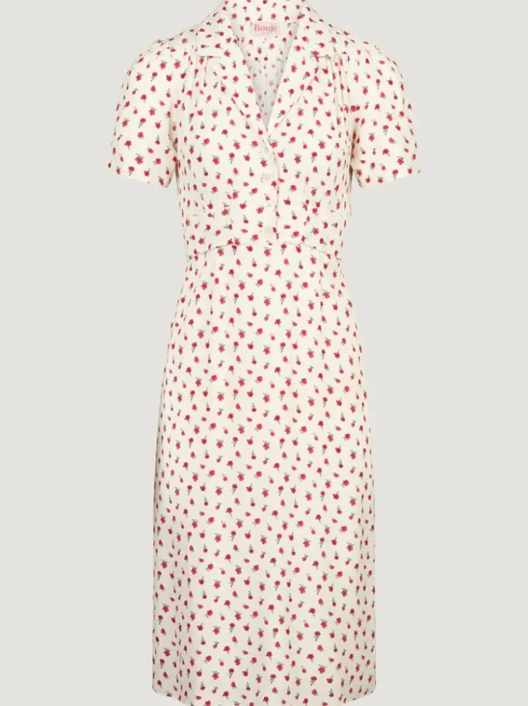 Rouje Dresses<ANAIS dress FLEURETTESAUVAGE ECRU