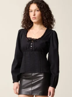 Rouje Tops<ANNETTE shirt Uni Noir