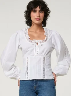 Rouje Tops<ANNETTE shirt Uni Blanc