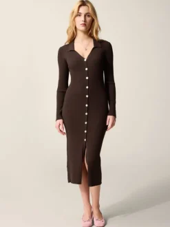 Rouje Dresses|Knits<AURE dress Uni Marron