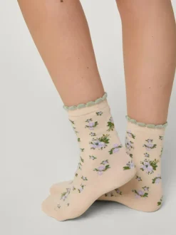 Rouje Lifestyle<BETSY socks Bouquet Hiver Ecru