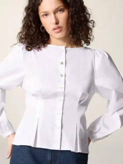 Rouje Tops<CLAUDINE shirt Uni Blanc