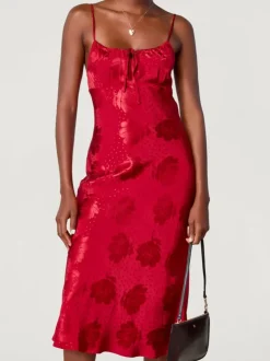 Rouje Dresses<DARIA Dress JACQUARD FLEURS ROUGE