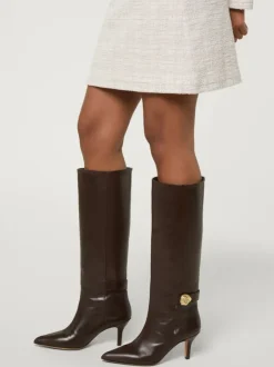 Rouje Shoes<DRAMA boots Cuir Chocolat