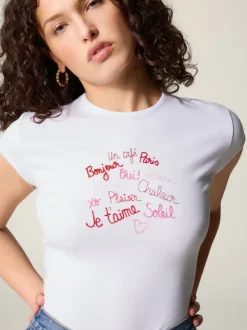 Rouje Tops<FERGUS T-Shirt BONJOURPARIS BLANC