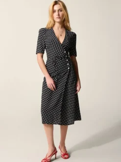 Rouje Dresses<GABIN Dress Pois Carmen Noir