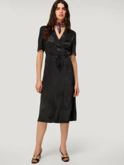 Rouje Dresses<GABIN Dress JACQUARD FLEURS NOIR