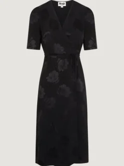 Rouje Dresses<GABIN Dress JACQUARD FLEURS NOIR