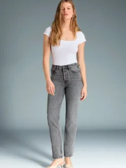 Rouje Denim|Straight-leg Jeans<GERMAIN Jeans UNI NOIRVINTAGEWASH