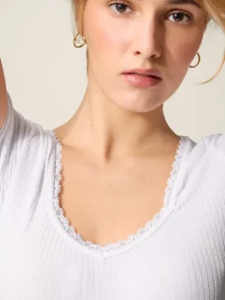 Rouje Tops<GIUIA top Uni Blanc
