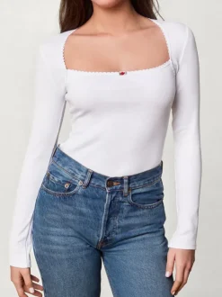 Rouje Tops<IVANKA T-shirt Uni Blanc