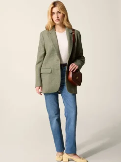Rouje Jackets & Coats<JACQUES Jacket Chevron Carreaux Menthe