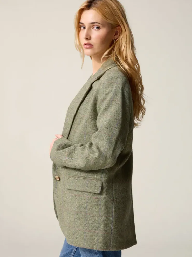 Rouje Jackets & Coats<JACQUES Jacket Chevron Carreaux Menthe