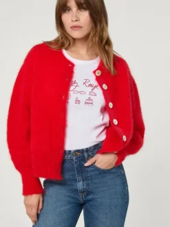 Rouje Knits<MAINA cardigan Uni Rouge