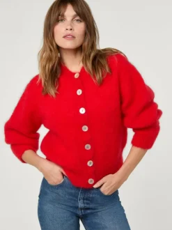 Rouje Knits<MAINA cardigan Uni Rouge