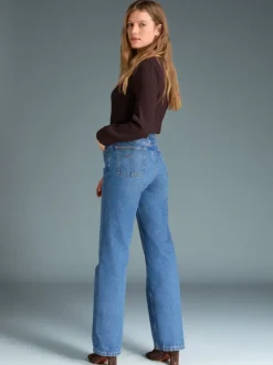 Rouje Denim|Flare Jeans<MONTORGUEIL Jeans Uni Indigo Double Stone