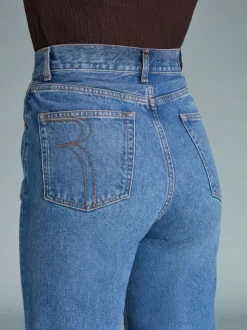 Rouje Denim|Flare Jeans<MONTORGUEIL Jeans Uni Indigo Double Stone