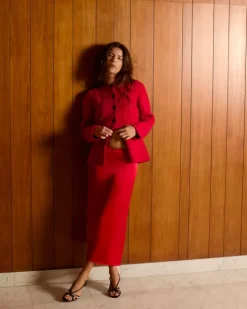Rouje Skirts<NAELLA skirt SATIN ROUGE