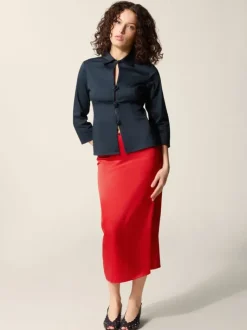 Rouje Skirts<NAELLA skirt SATIN ROUGE