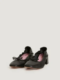 Rouje Shoes<NICOISE pumps Cuir Noir