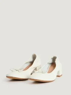 Rouje Shoes<NICOISE pumps Cuir Blanc