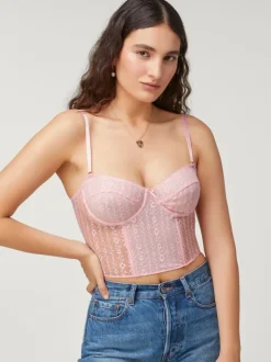 Rouje Lingerie<PACO Bustier top Dentelle Rose