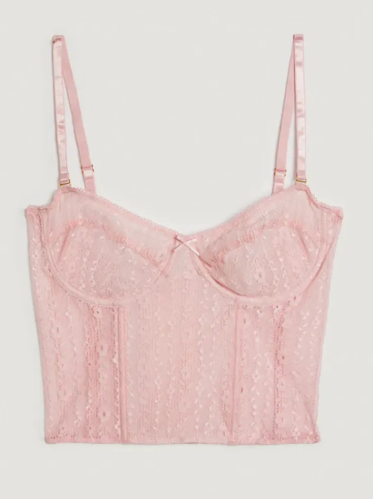 Rouje Lingerie<PACO Bustier top Dentelle Rose
