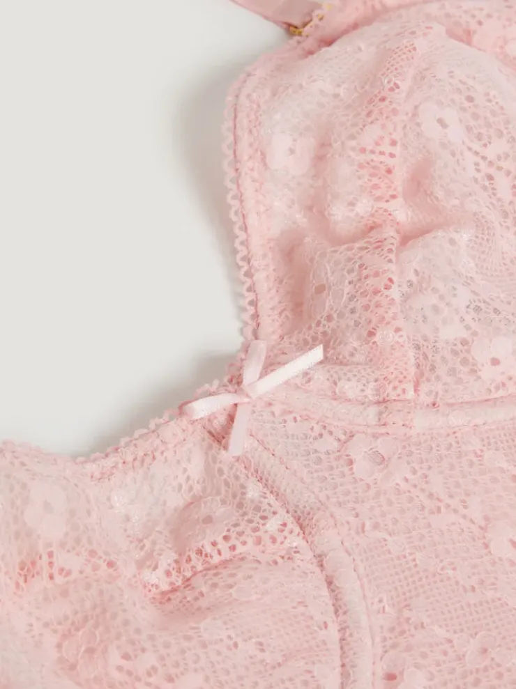 Rouje Lingerie<PACO Bustier top Dentelle Rose