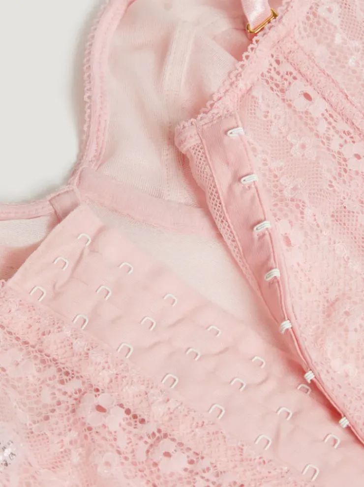 Rouje Lingerie<PACO Bustier top Dentelle Rose
