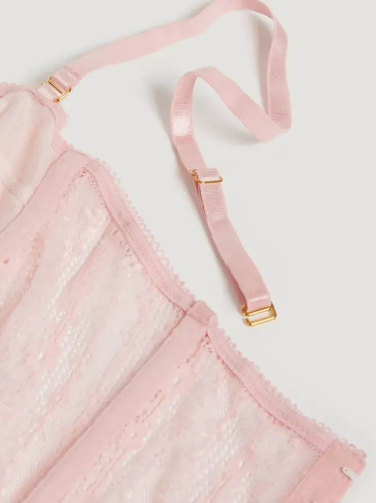 Rouje Lingerie<PACO Bustier top Dentelle Rose