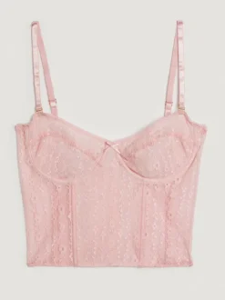 Rouje Lingerie<PACO Bustier top Dentelle Rose