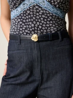Rouje Belts<ROSO belt CUIR MARINE