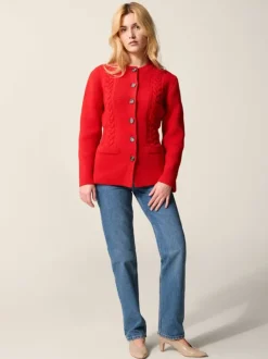 Rouje Knits<SAM cardigan Uni Rouge