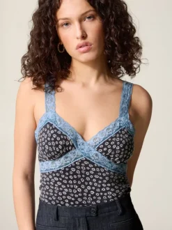 Rouje Tops<TACITA top BLEUET MARINE