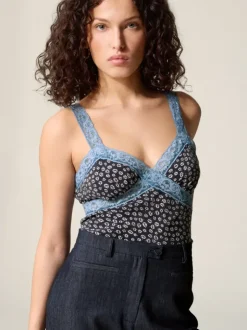 Rouje Tops<TACITA top BLEUET MARINE