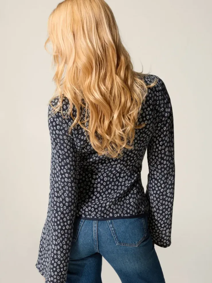 Rouje Tops<TEODORA top BLEUET MARINE