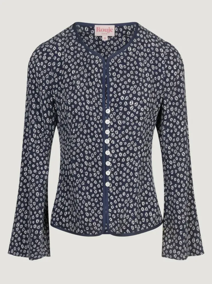 Rouje Tops<TEODORA top BLEUET MARINE