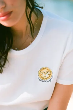Rouje Tops<TIMEO T-shirt Sun Soleil Écru