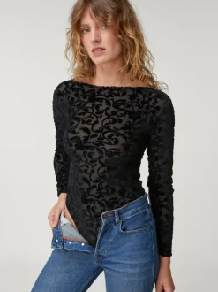 Rouje Tops|Bodys<TREVOR Bodysuit Velours Noir