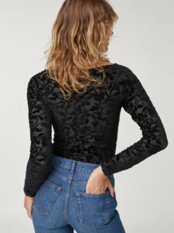 Rouje Tops|Bodys<TREVOR Bodysuit Velours Noir
