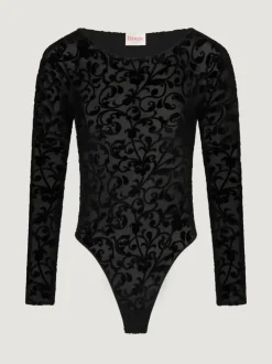 Rouje Tops|Bodys<TREVOR Bodysuit Velours Noir