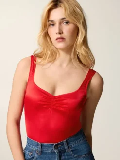 Rouje Tops|Bodys<YUNARA body SATIN ROUGE
