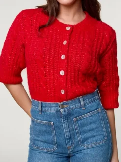 Rouje Knits<YVETTE Cardigan Uni Rouge