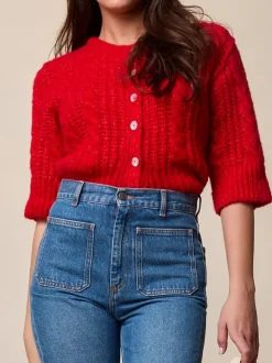 Rouje Knits<YVETTE Cardigan Uni Rouge