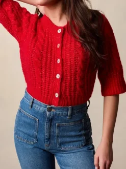Rouje Knits<YVETTE Cardigan Uni Rouge