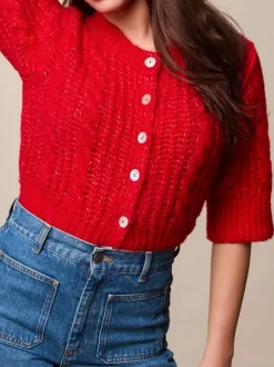 Rouje Knits<YVETTE Cardigan Uni Rouge